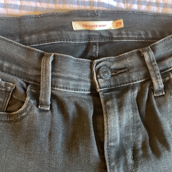 Levi’s 710 Super Skinny Black Grey Jeans - Picture 2 of 3